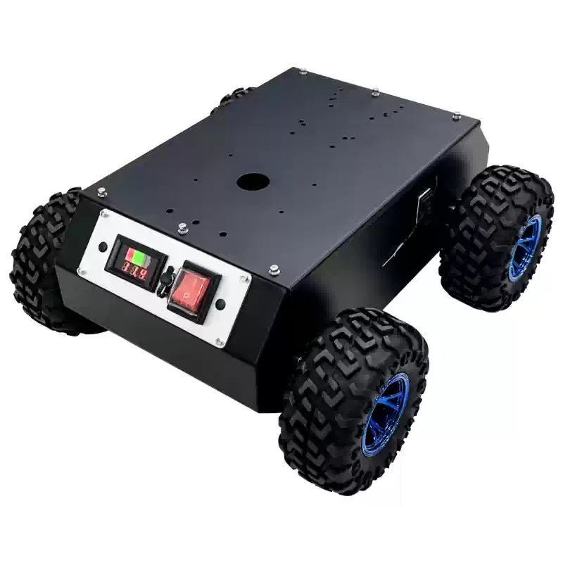 4WD منسلک اسٹیل پہیوں والا روبوٹ چیسس